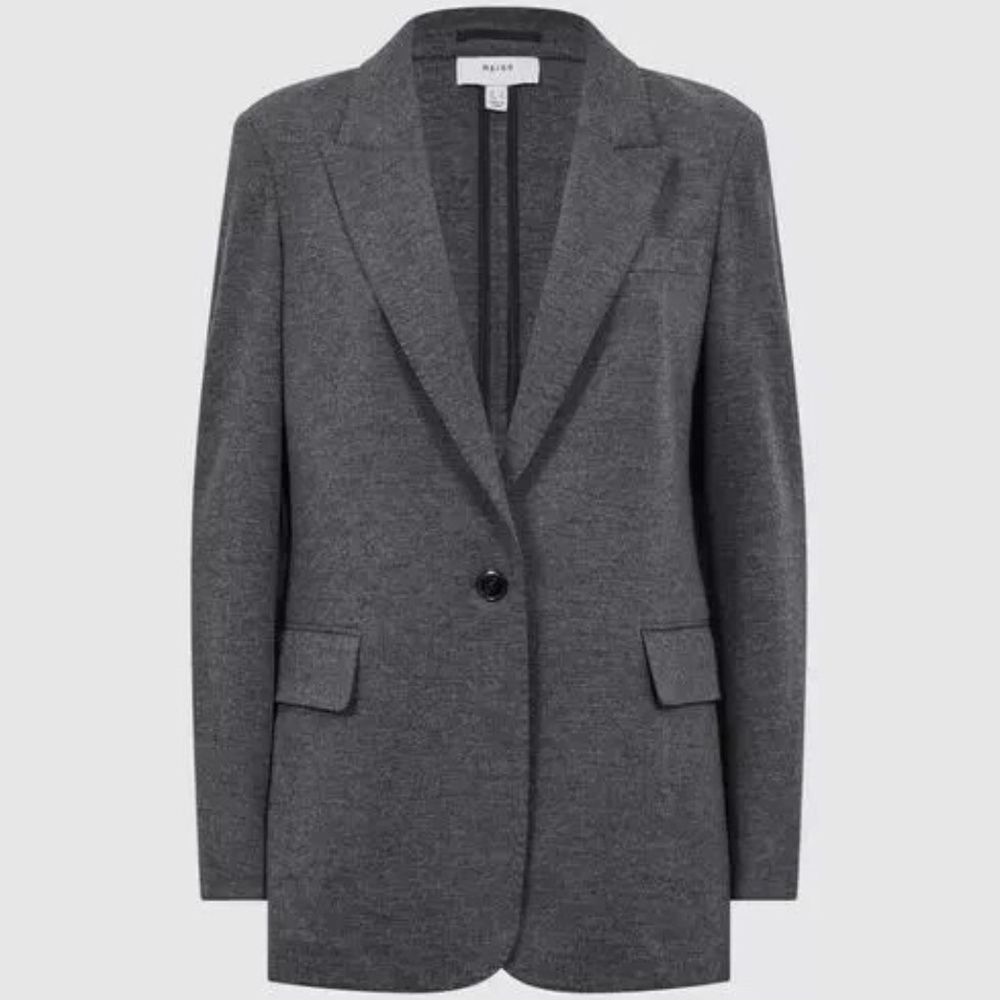 $540 Unworn Reiss Wool Notch Collar Blazer